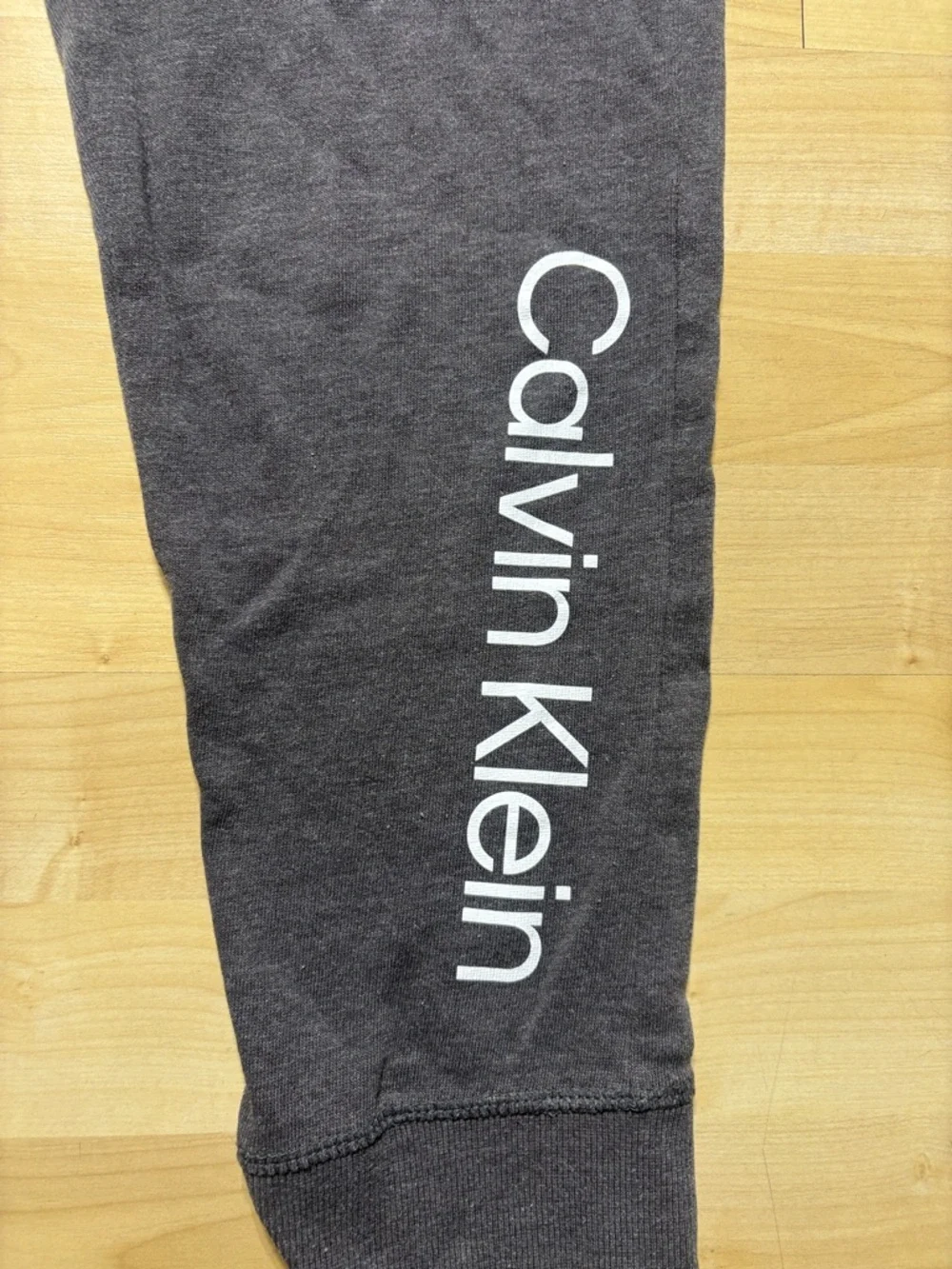 Calvin Klein Dark Gray Track Joggers with White Logo - Picture 2 of 8